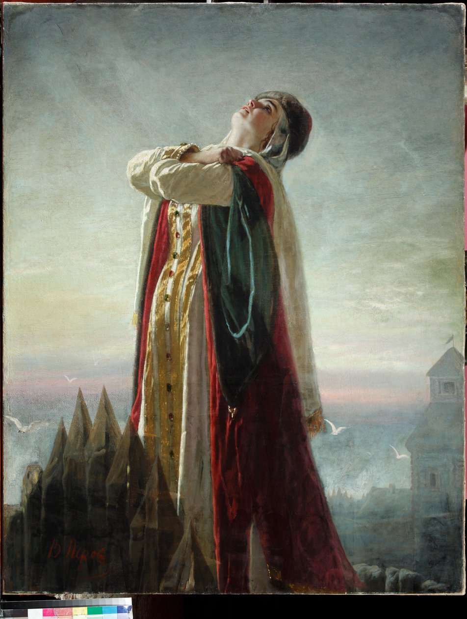 "La lamente de Jaroslavna"" (Jaroslavnin nářek) Ilustrace k opeře ""Princ Igor"" Alexandra Borodina Obraz Vasilije Perova (1834-1882) od Vasili Grigorevich Perov