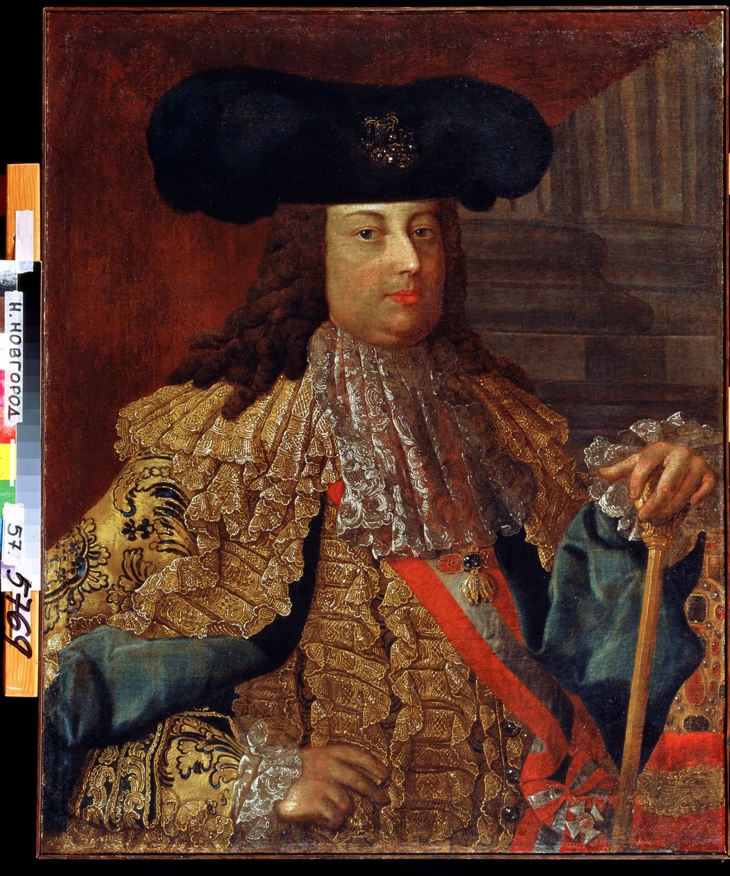 Portrét císaře Františka I. Rakouského (1708-1765) (Portrét císaře Františka I. Rakouského). Obraz Vasilije Kozmicha Berezina (1743-po 1795). Olej na plátně, 88 x 69 cm, ruské umění 18. století. Státní muzeum umění, Nižnij Novgorod (Rusko). od Vasili Kozmich Berezin