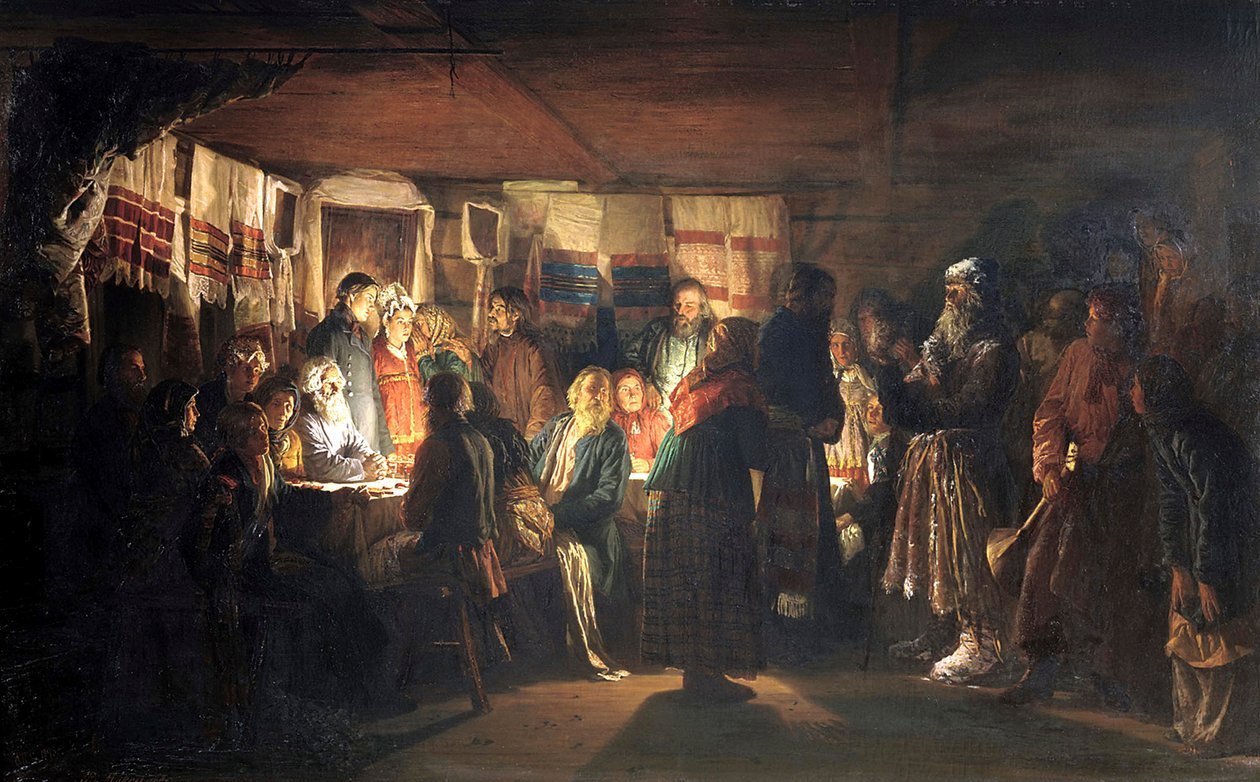 Čaroděj přichází na selskou svatbu, 1875. od Vasili Maximovich Maximov