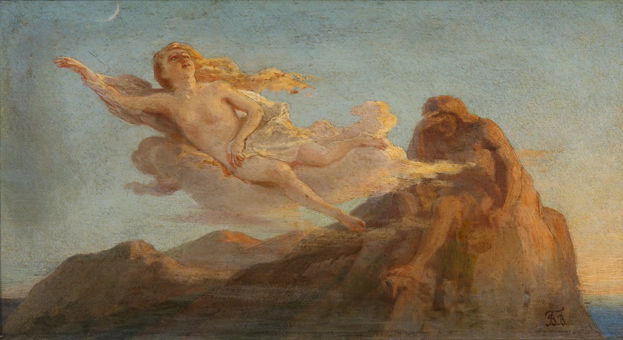 Cloudlet a Cliff. Ilustrace k básni The Cliff od M. Lermontova, 20. století od Vasili Petrovich Vereshchagin