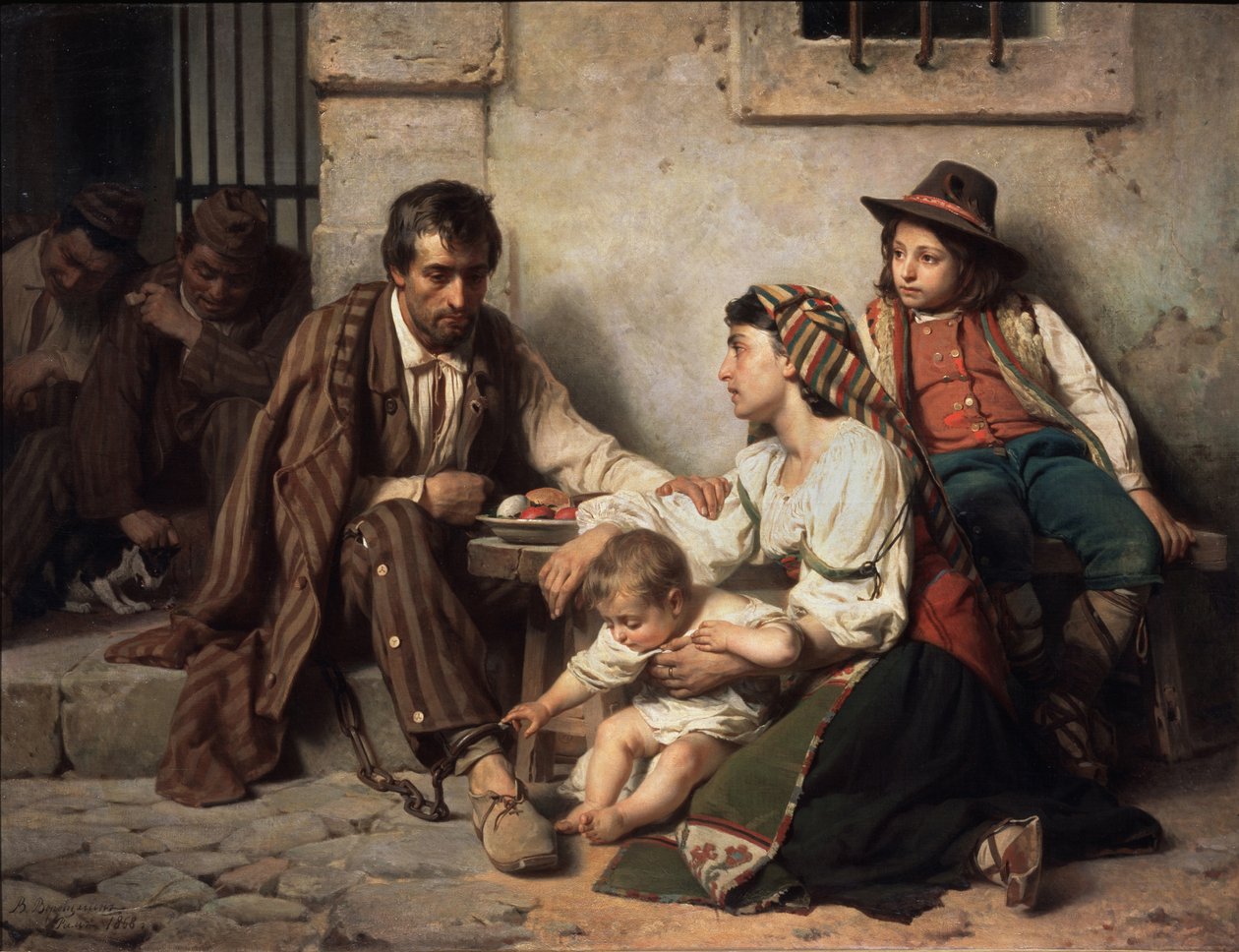 Rodina na návštěvě vězně, 1868 od Vasili Petrovich Vereshchagin