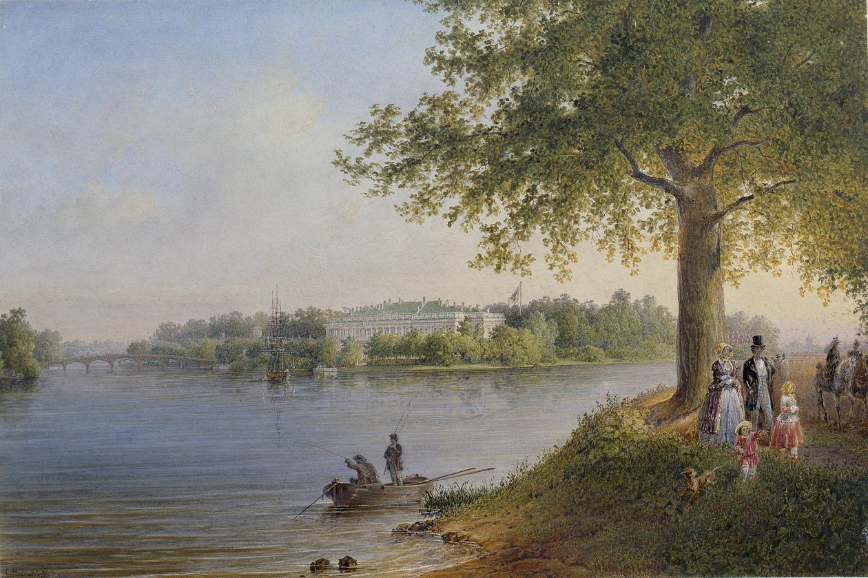 Pohled na Kamennoostrovsky palác v Petrohradě, 1847 od Vasili Semenovich Sadovnikov