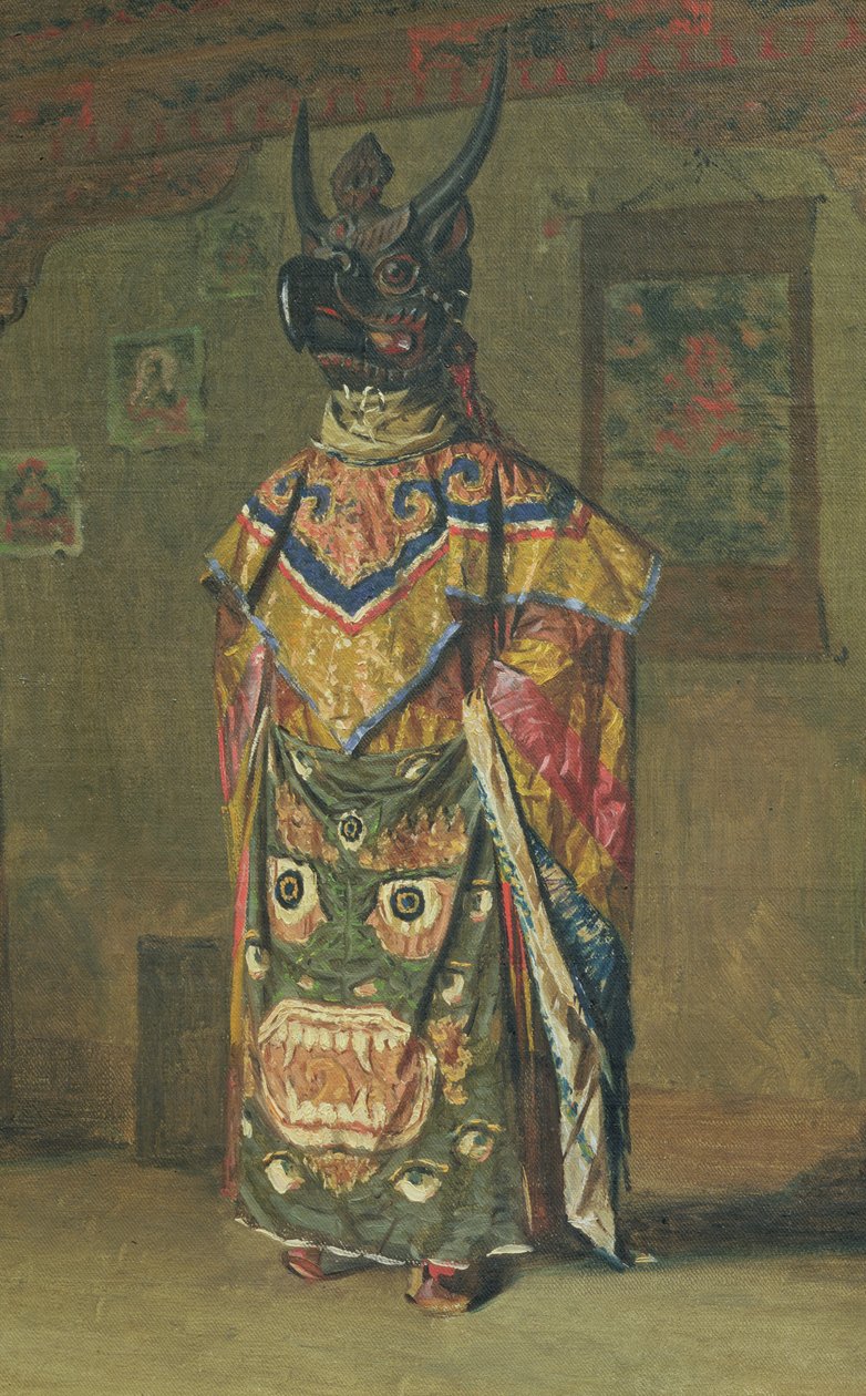 Buddhistický lama během dovolené v klášteře Pemionchi, 1874-76 od Vasili Vasilievich Vereshchagin