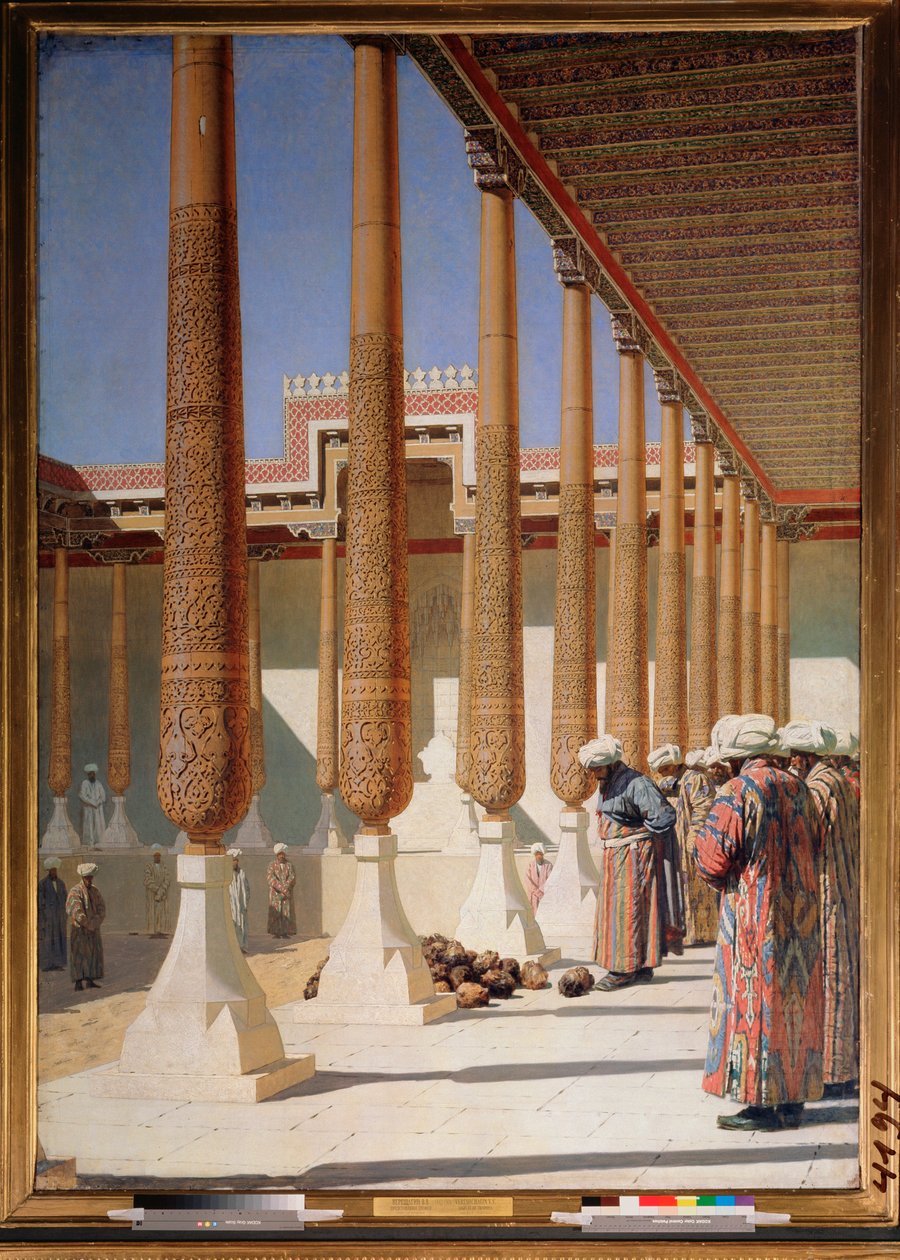 Zobrazení trofejí (sekané hlavy během dobytí Turkestánu Ruskem) od Vasili Vasilievich Vereshchagin