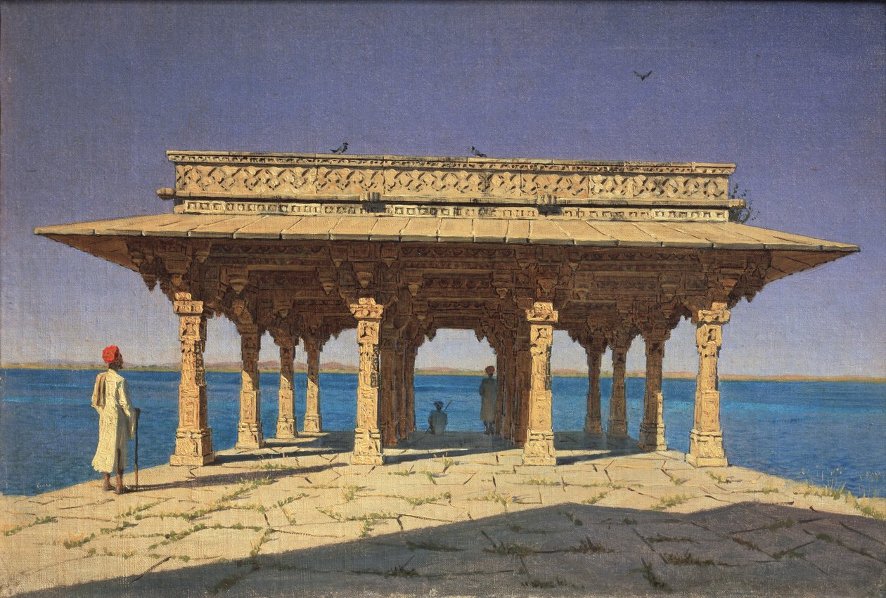 Večer v okrese Lake Jaipur ve státě Rádžasthán, Indie, 1874 od Vasili Vasilievich Vereshchagin