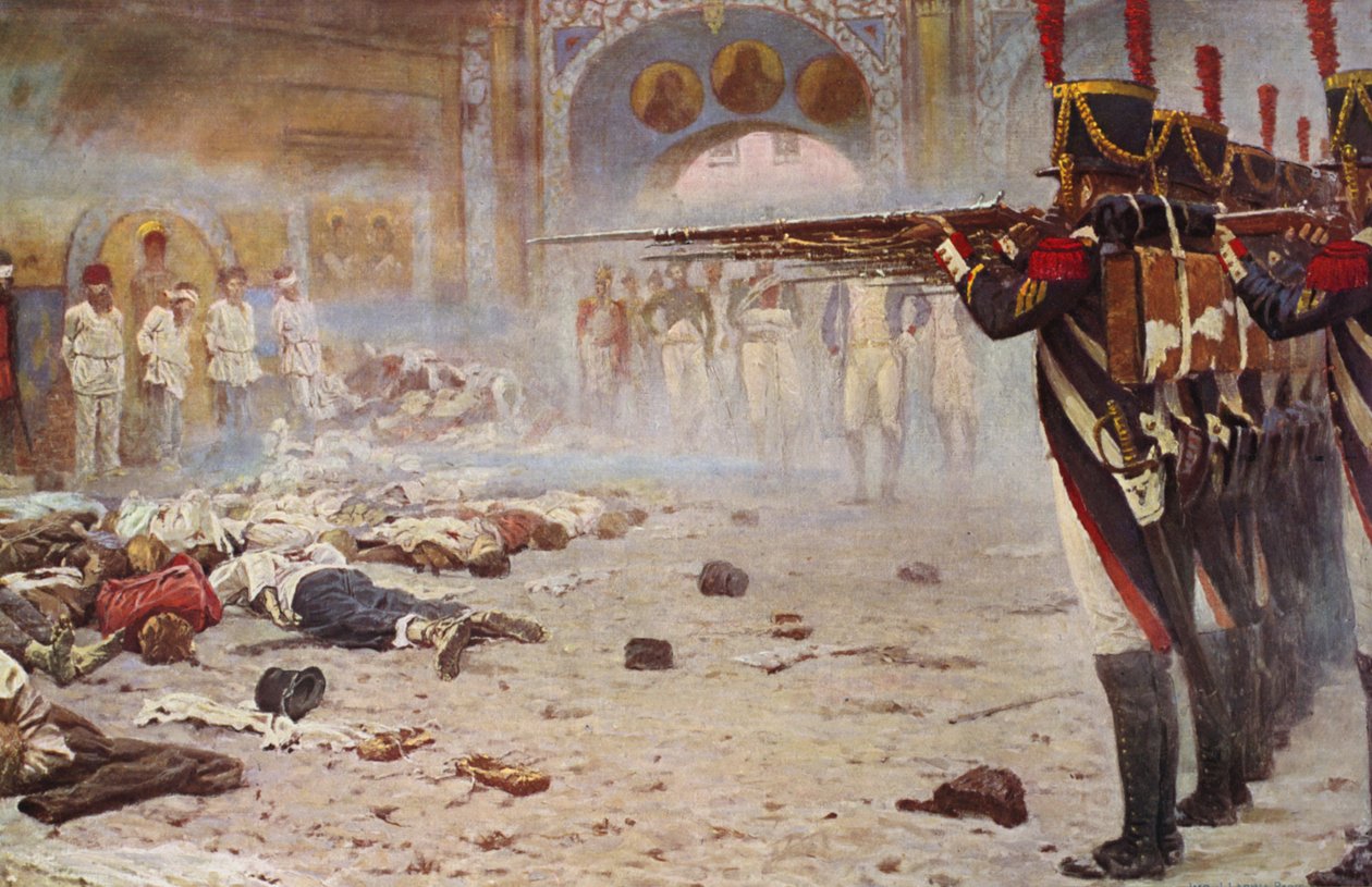Popravčí četa popravující vězně (barevná litografie) od Vasili Vasilievich Vereshchagin