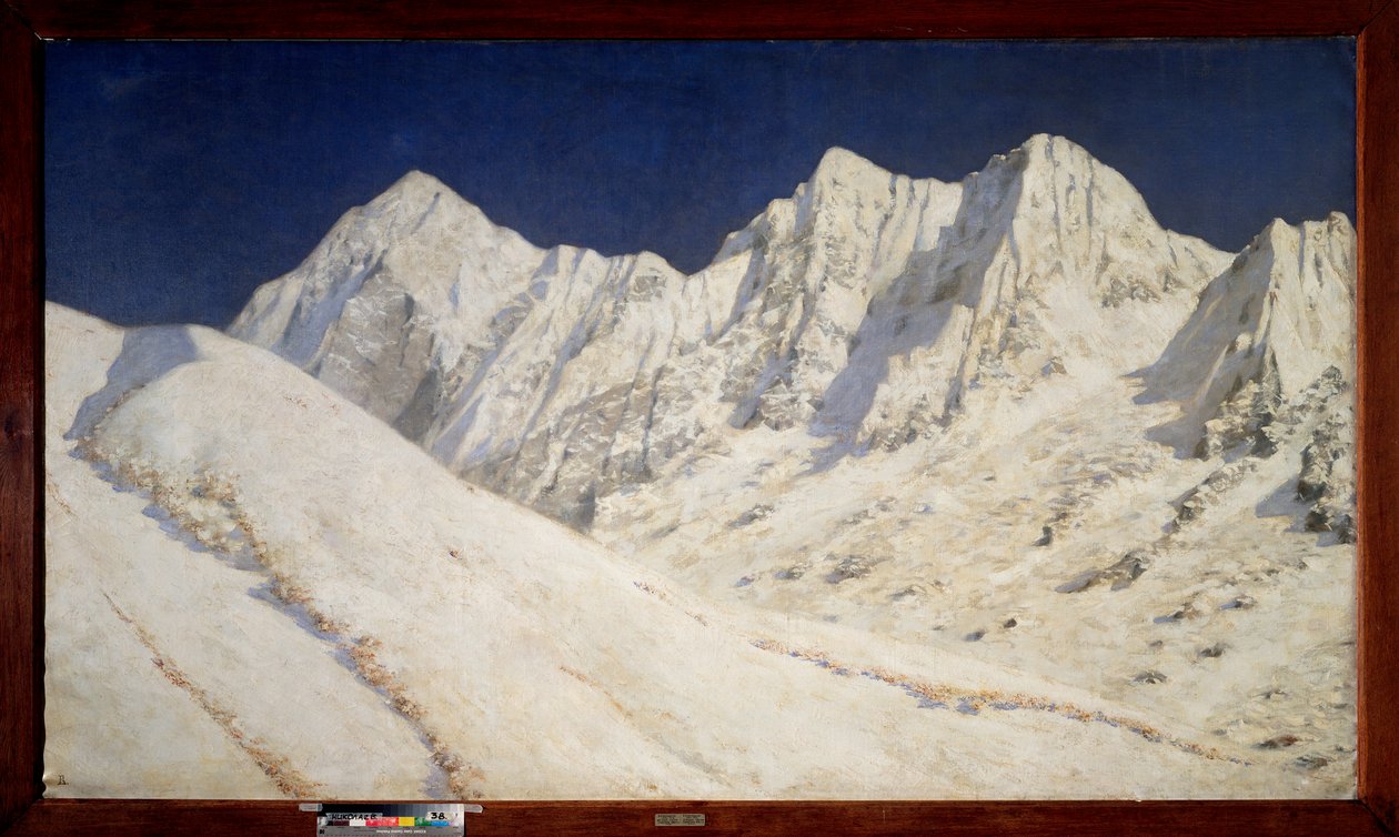Indie, sníh na Himalájích (Indie, sníh na Himalájích) - Obraz Vasilije Vasiljeviče Vereščagina (Vassili Vereščagin) (1842-1904), olej na plátně od Vasili Vasilievich Vereshchagin