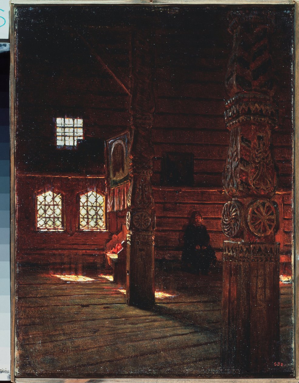 Interiér kostela Petra a Pavla v Puchug - obraz Vasilije Vasiljeviče Vereščagina (Vassili Vereščagin) (1842-1904), olej na plátně od Vasili Vasilievich Vereshchagin