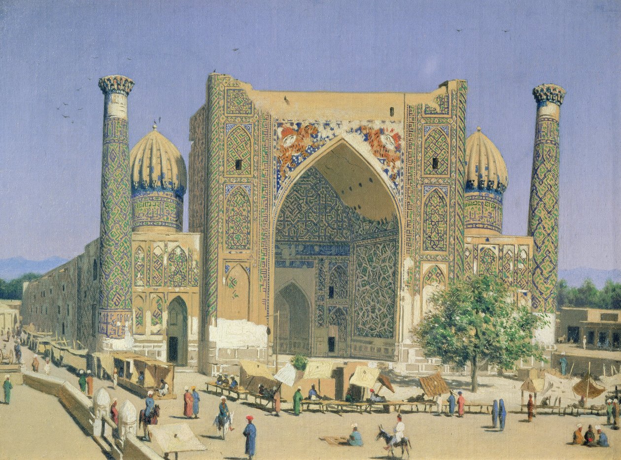 Medrasah Shir-Dhor na místě Registan v Samarkandu od Vasili Vasilievich Vereshchagin