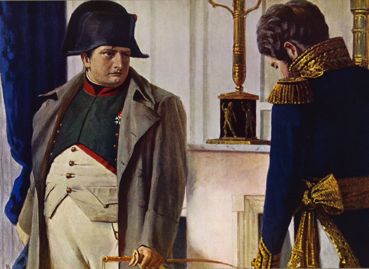 Napoleon Bonaparte a Jacques Lauriston (barevná litografie) od Vasili Vasilievich Vereshchagin