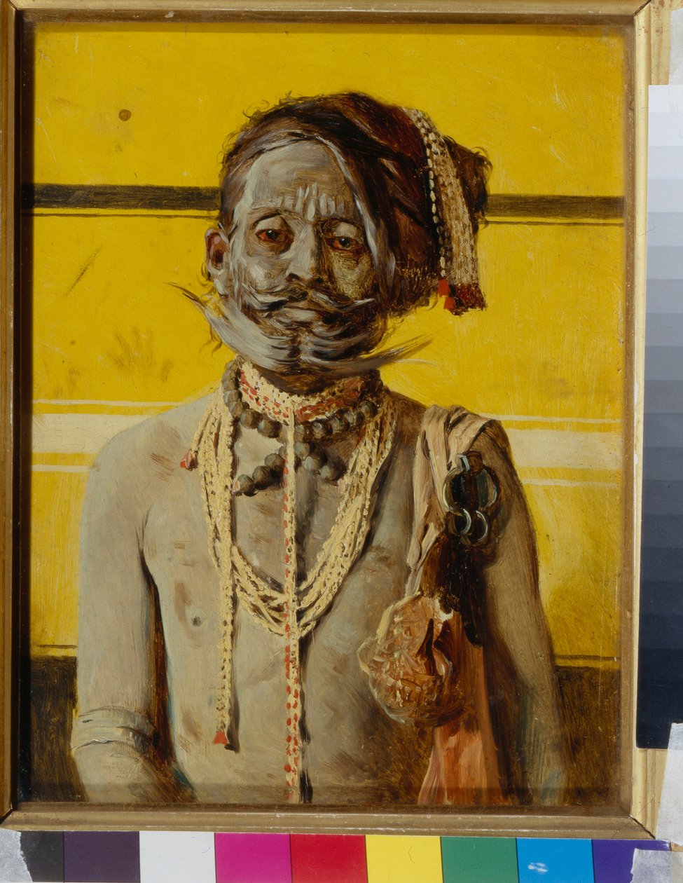 A fakir (A fakir) - Obraz Vasilije Vasiljeviče Vereščagina (Vassily Vereščagin) (1842-1904), olej na dřevě (24,2x18,8 cm) od Vasili Vasilievich Vereshchagin