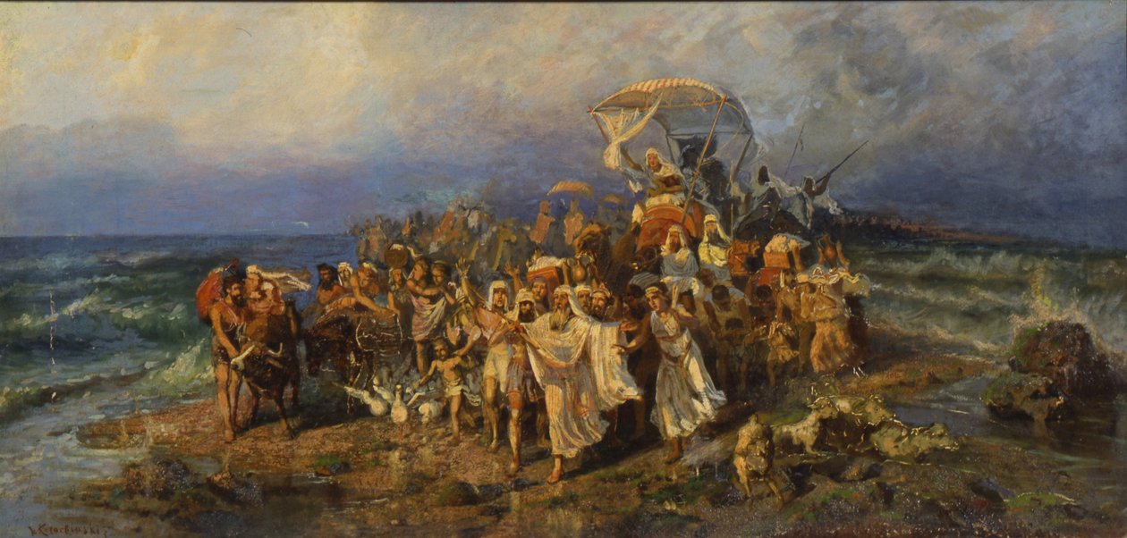 Přechod Izraelitů přes Rudé moře, druhá polovina 19. století. od Vasilii Kotarbinsky