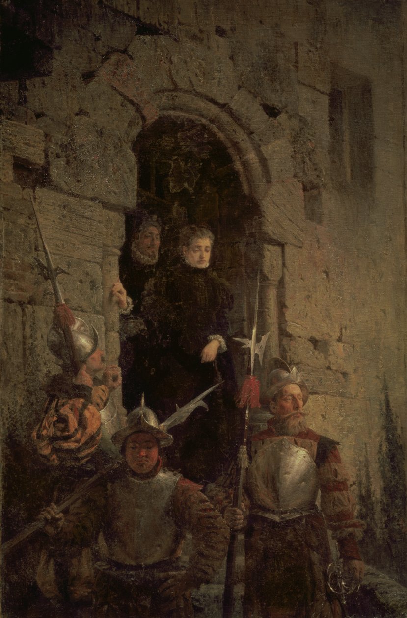 Zatčení hugenotky Jacqueline de Montbel d