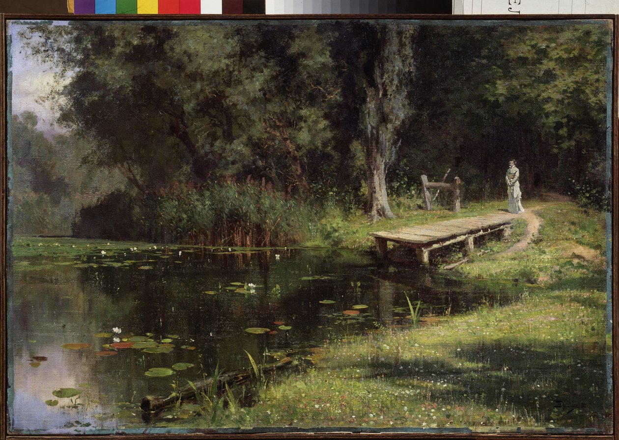 Napadený rybník. Obraz Vasilije Dmitrieviče Polenova (1844-1927), olej na plátně od Vasilij Dmitrievich Polenov