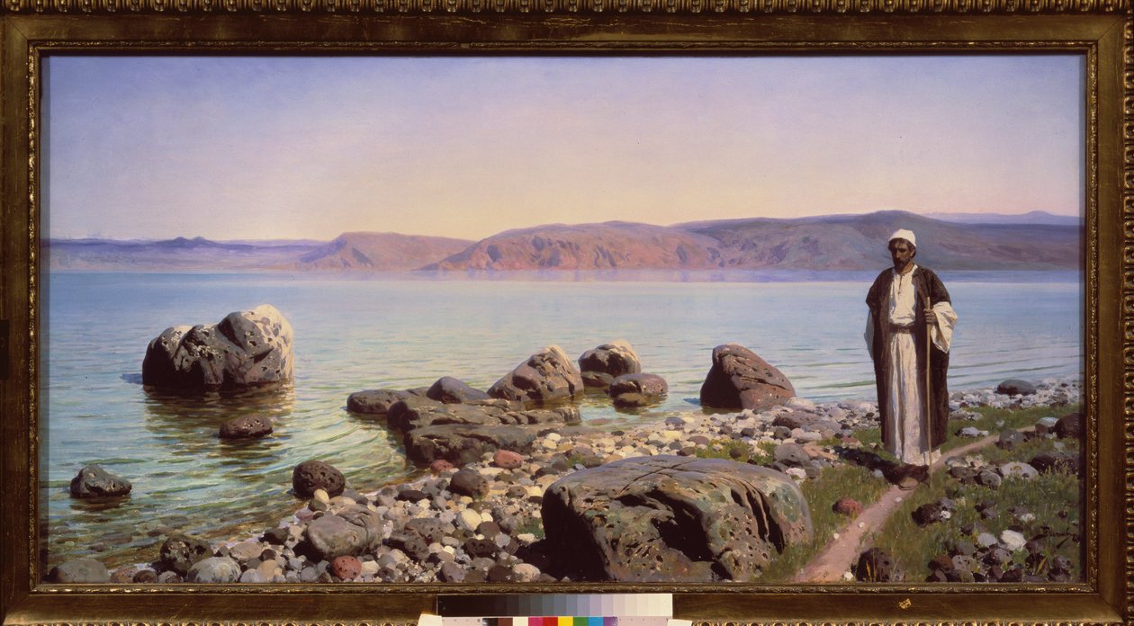 Ježíš před Galilejským jezerem (Genezaretské jezero) - Ježíš u Galilejského jezera - Malba Vasilije Dmitrieviče Polenova (1844-1927), olej na plátně od Vasilij Dmitrievich Polenov