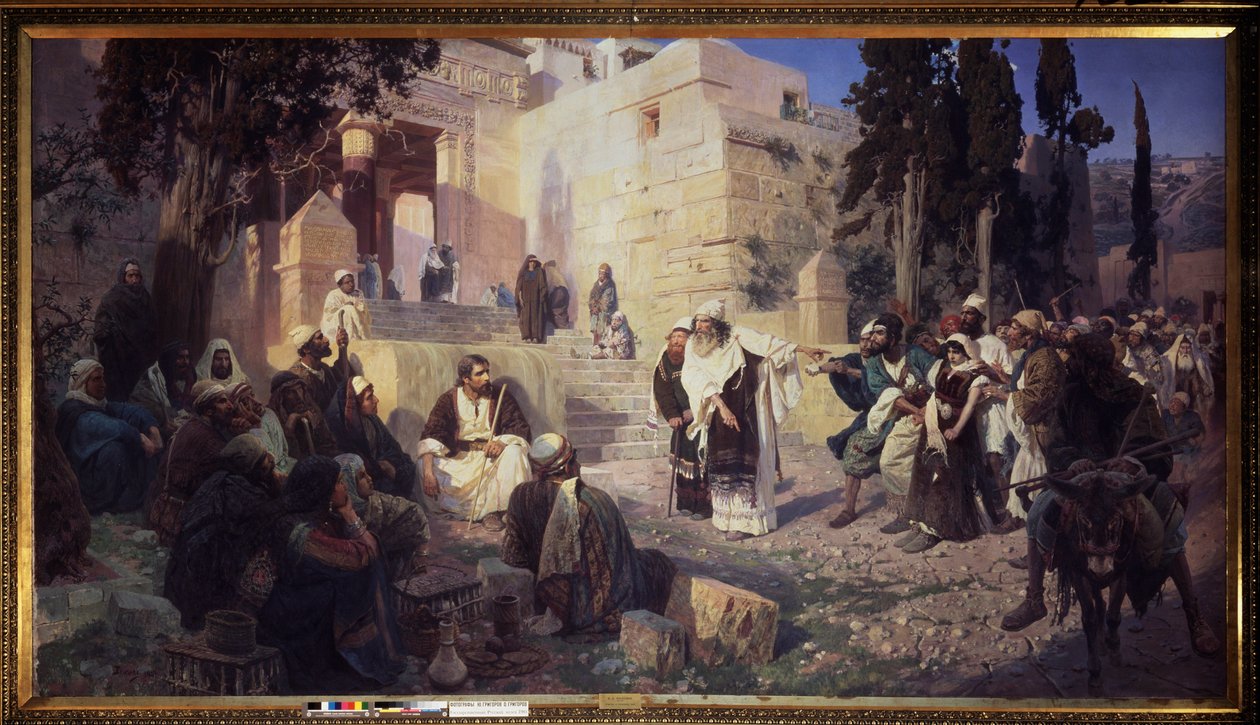 Le Christ et la femme adultere - Kristus a žena přistižená cizoložstvím - Obraz Vasilije Dmitrieviče Polenova (1844-1927), olej na plátně od Vasilij Dmitrievich Polenov