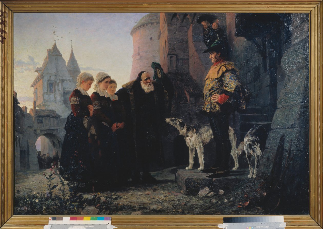 Le droit de la premiéra nuit (droit de seigneur du seigneur) - Právo první noci - Obraz Vasilije Dmitrieviče Polenova (1844-1927), olej na plátně od Vasilij Dmitrievich Polenov