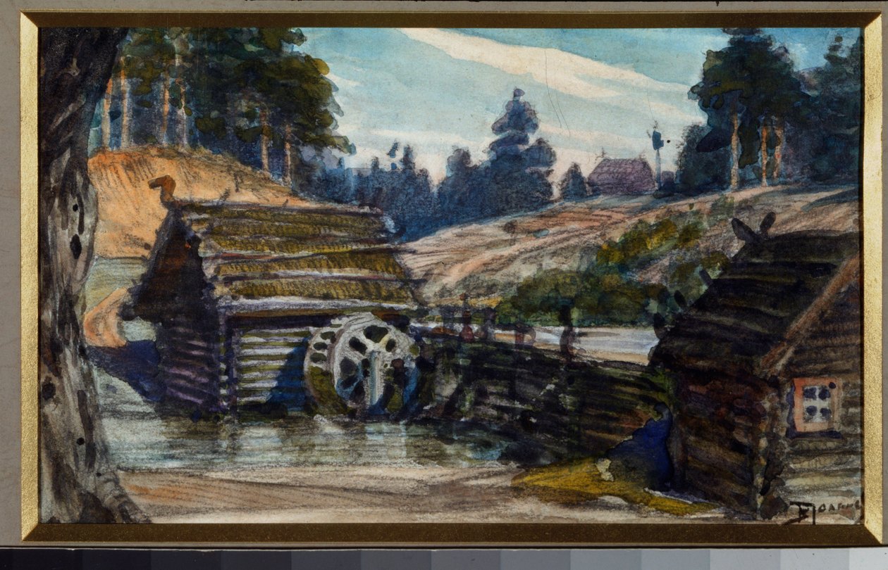 Scénografie k opeře Rusalka Alexandra Dargomyžského (1813-69) od Vasilij Dmitrievich Polenov
