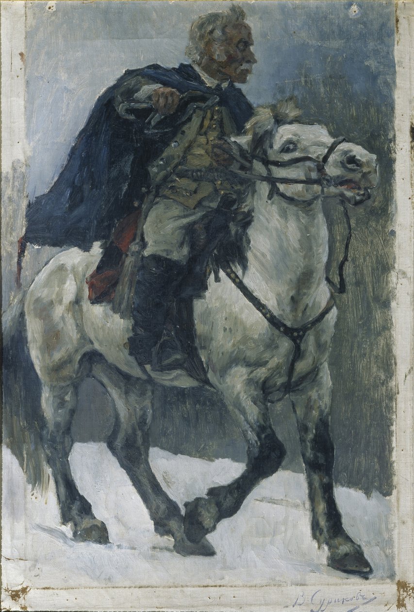Alexander Suvorov na koni, 1897-1898 od Vasilij Ivanovic Surikov