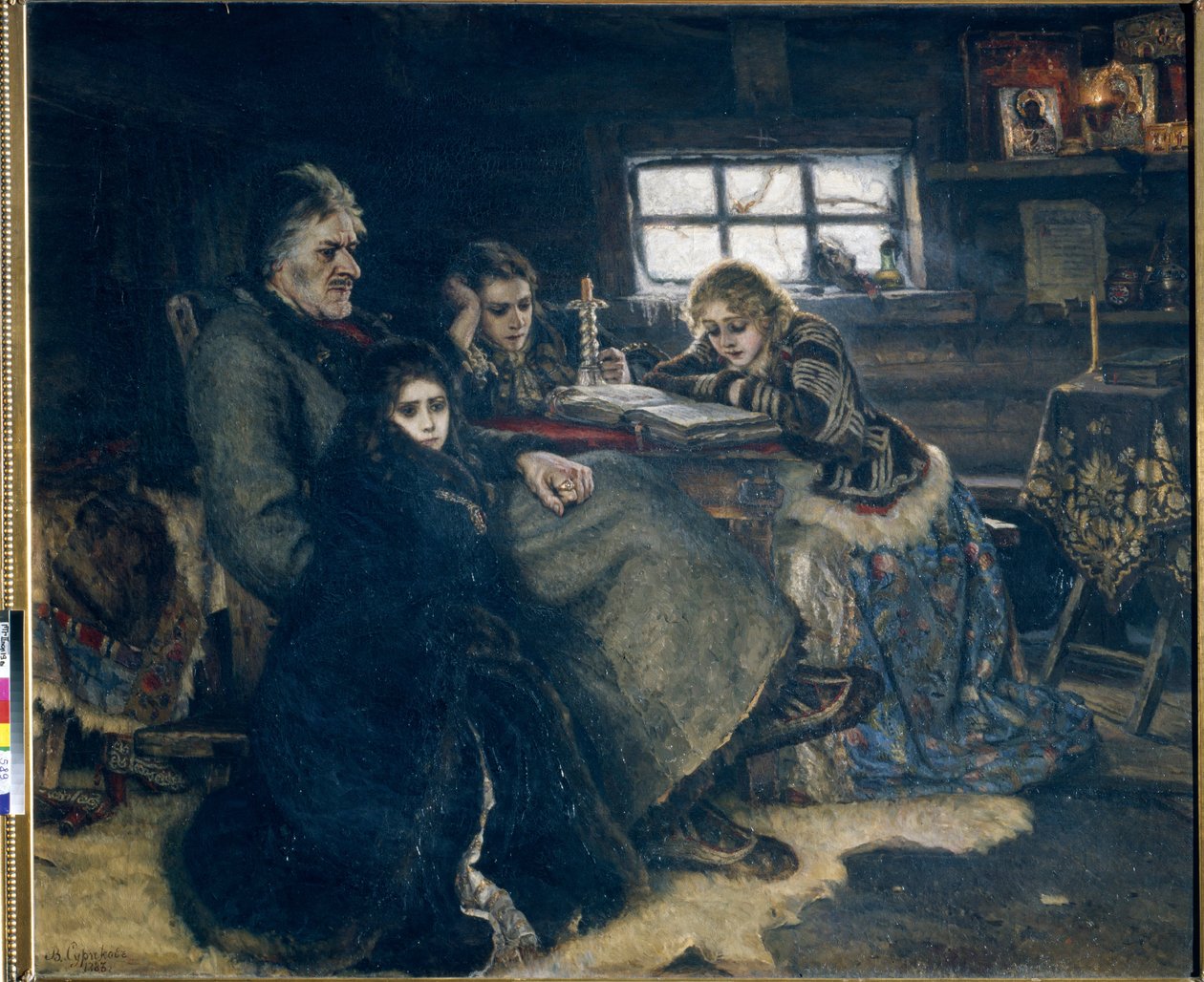 Alexandr Danilovič Menčikov a jeho rodina v exilu od Vasilij Ivanovic Surikov