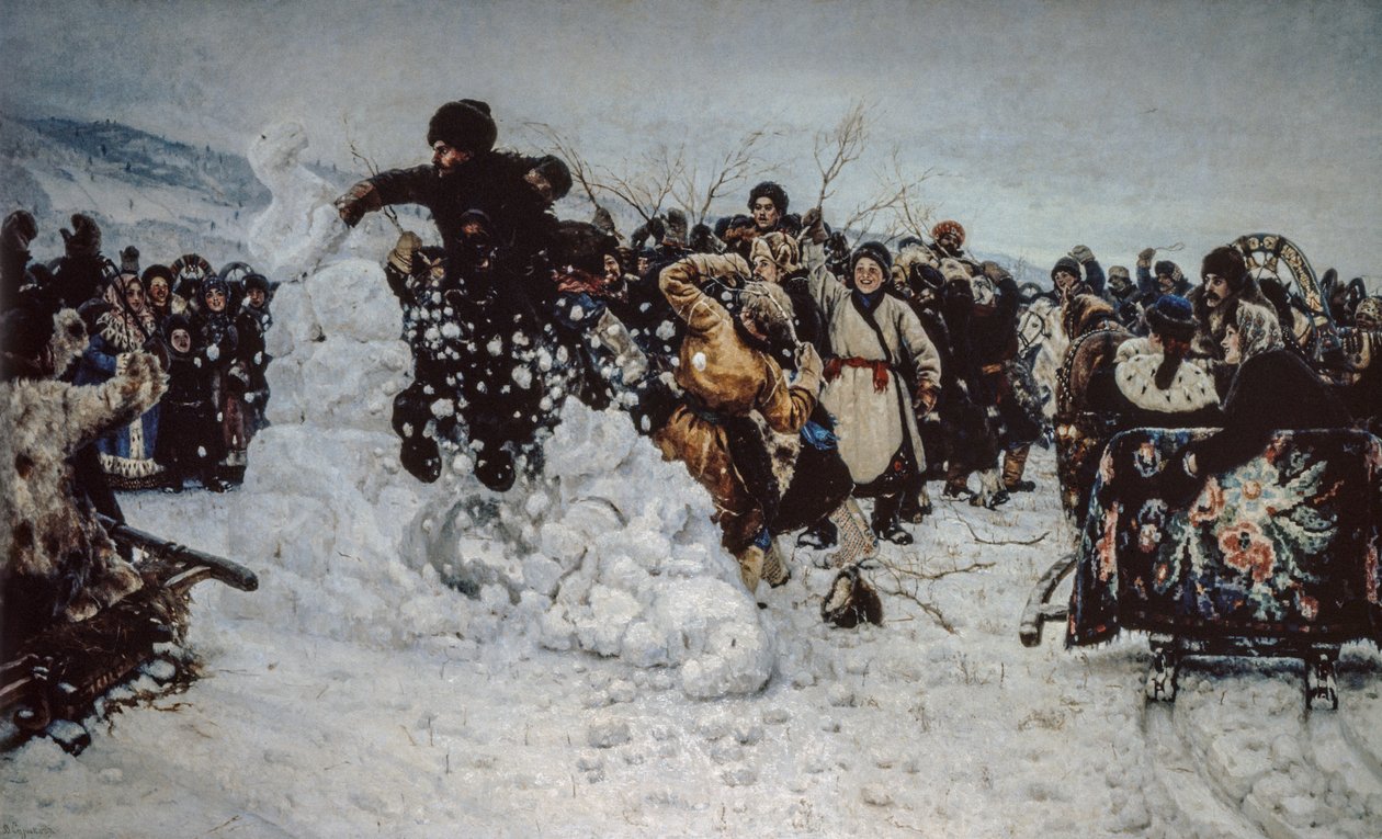 Sněhová bouře na tvrzi od Vasilij Ivanovic Surikov