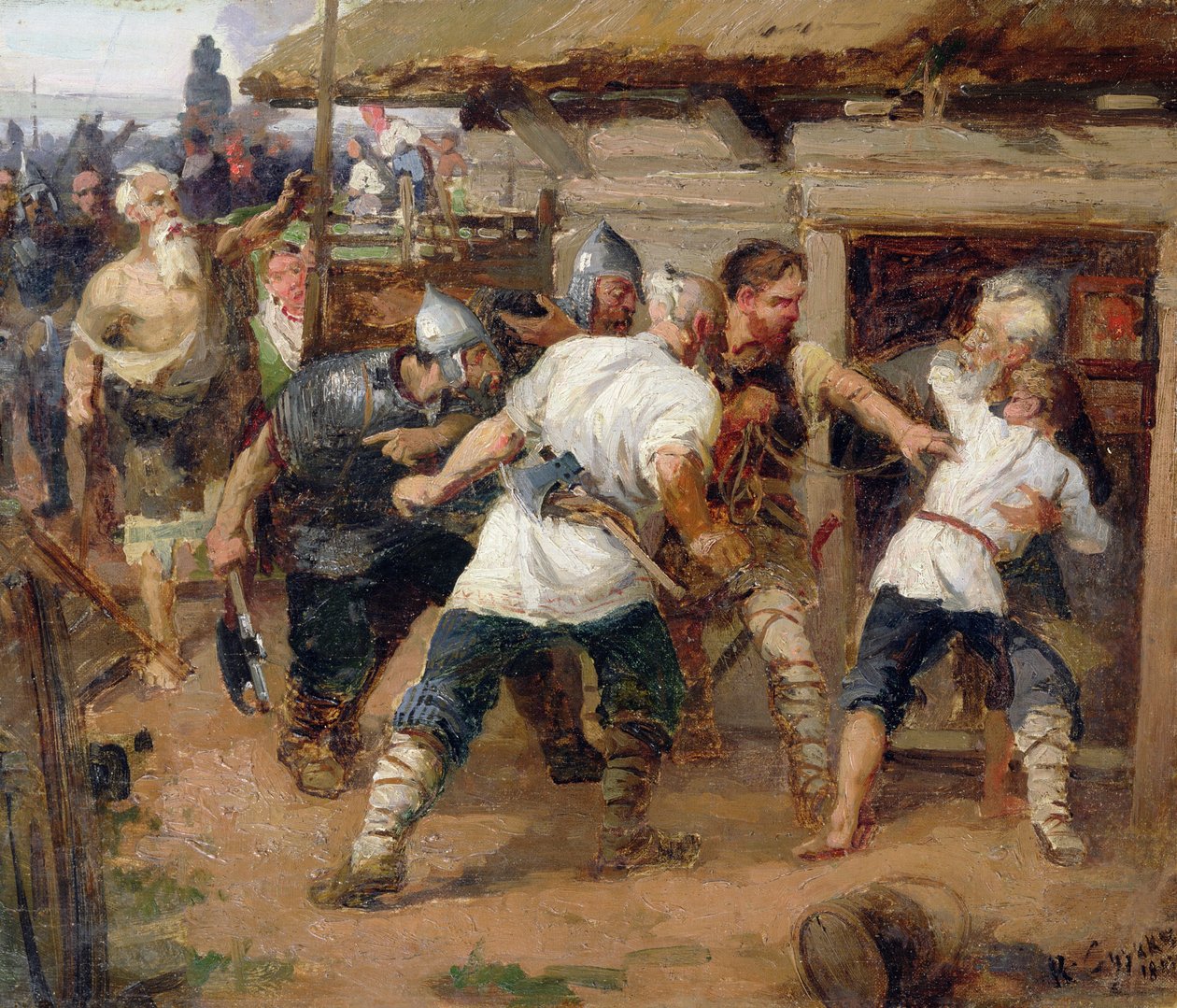 Pohané zabili první křesťany Kyjevské Rusi od Vasilij Ivanovic Surikov
