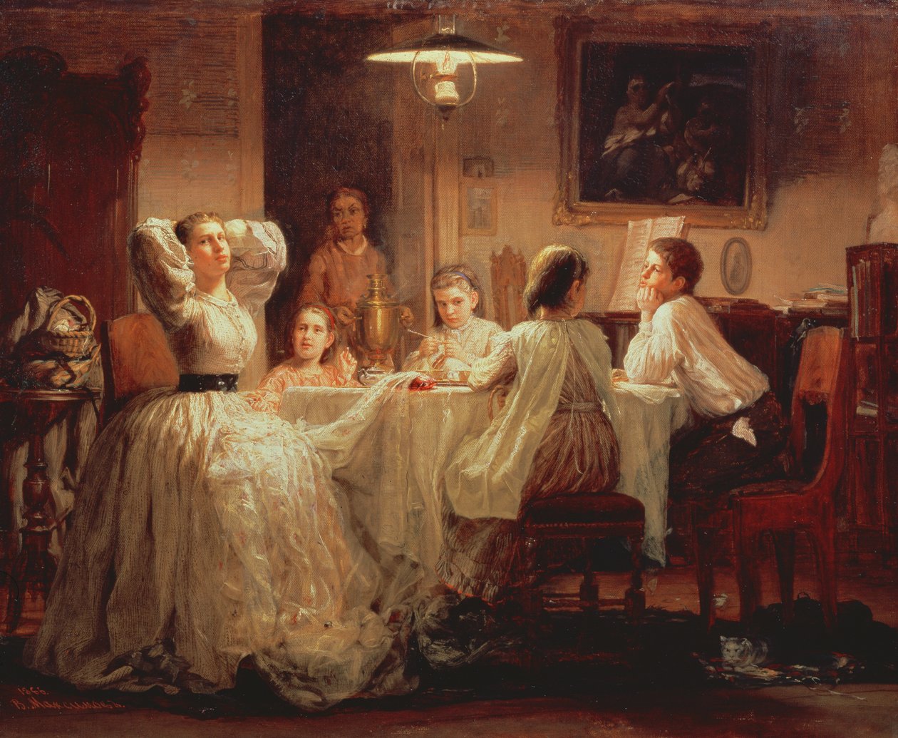 Šití věna, 1866 od Vasily Maximov