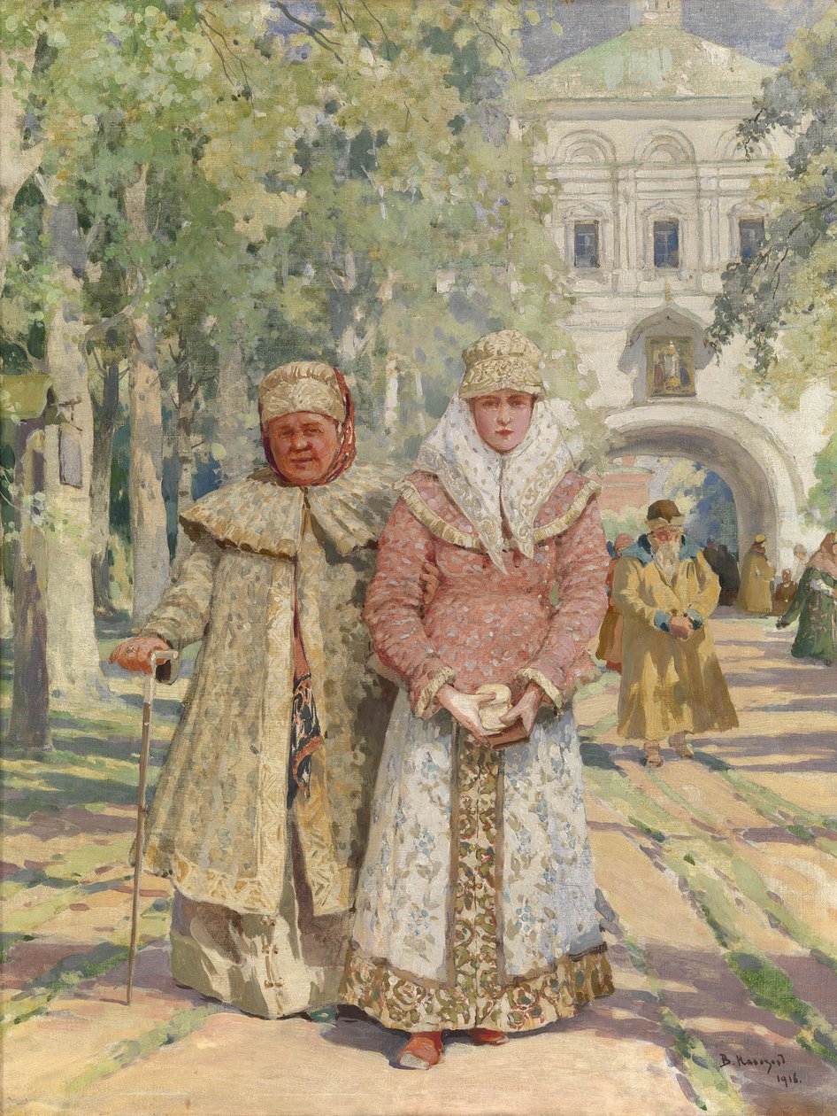 Před bránou kláštera, 1916 od Vasily Ivanovich Navozov