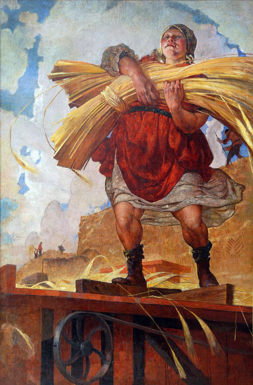 Kolektivní farmář par Kostyanitsyn, Vasilij Nikolajevič (1881-1940). Olej na plátně od Vasily Nikolaevich Kostyanitsyn