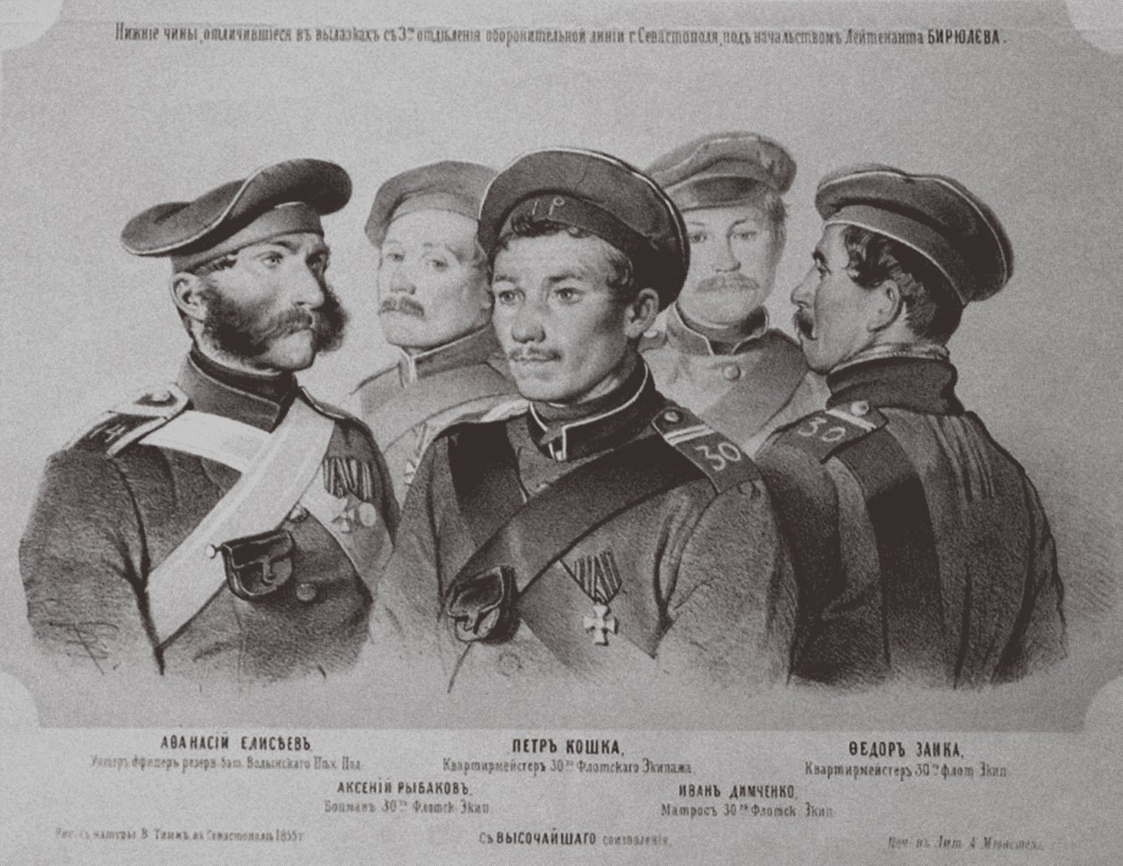 Vojáci, kteří se vyznamenali při obraně Sevastopolu, 1855 od Georg Wilhelm Timm