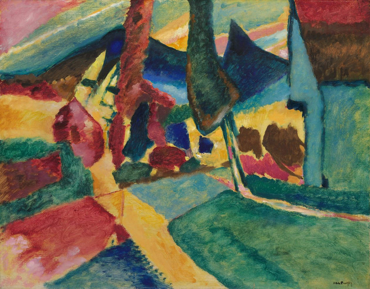 Krajina se dvěma topoly, 1912. od Wassily Kandinsky