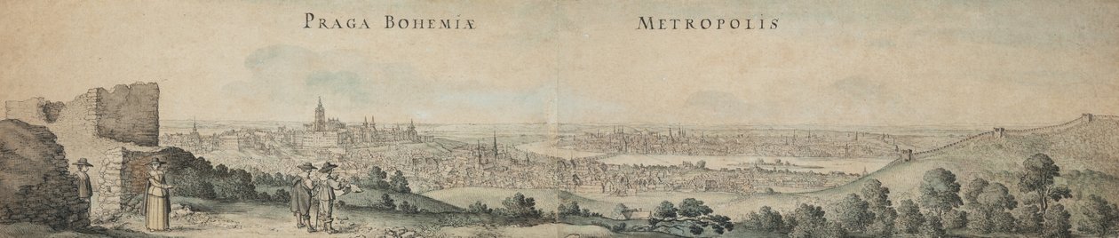 Skvělý výhled na Prahu od Václav Hollar