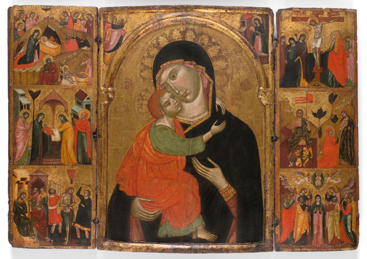 Triptych Panny Marie s dítětem a výjevy z Kristova života od Venetian