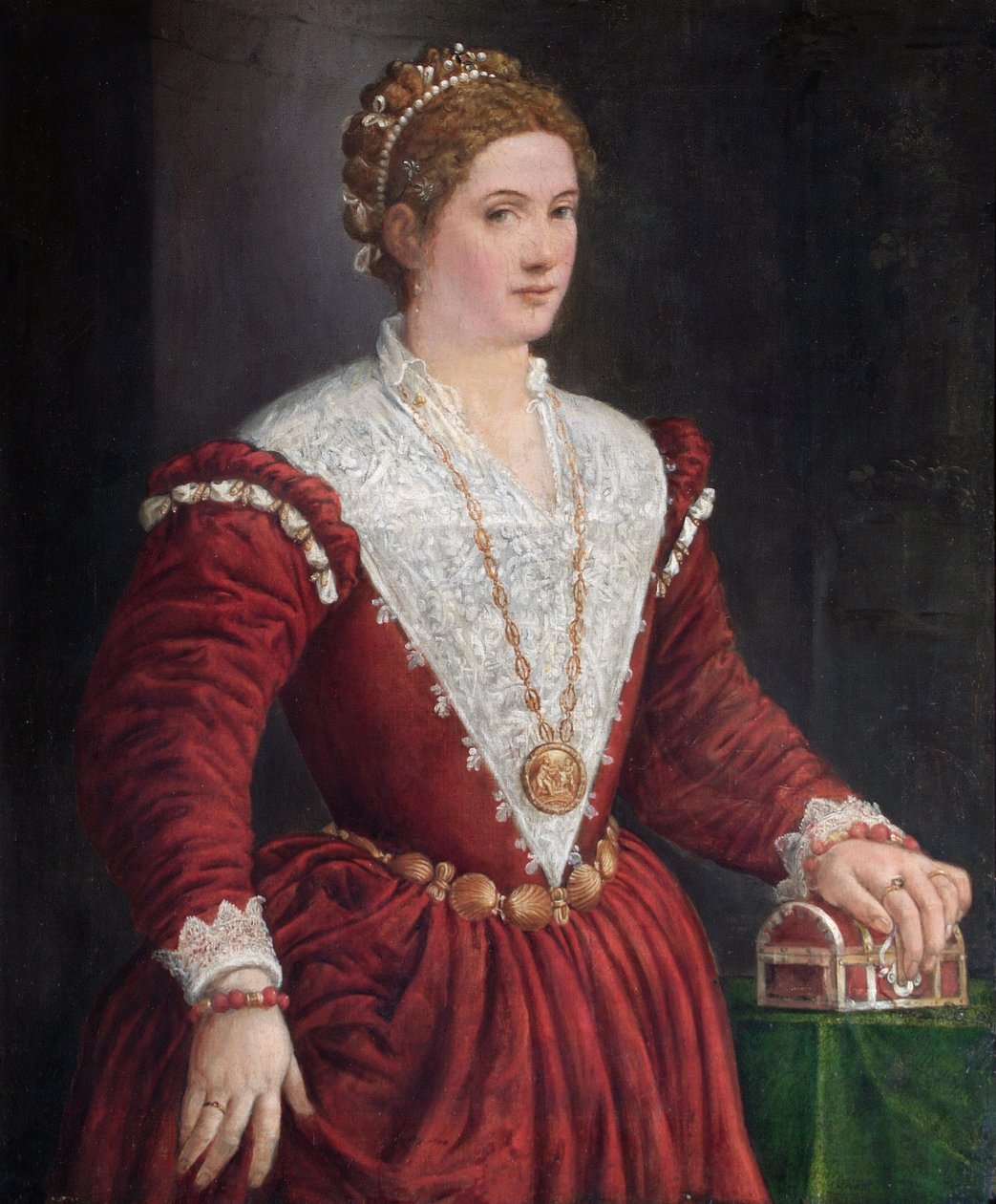 Neznámá dáma (olej na plátně) od Venetian School