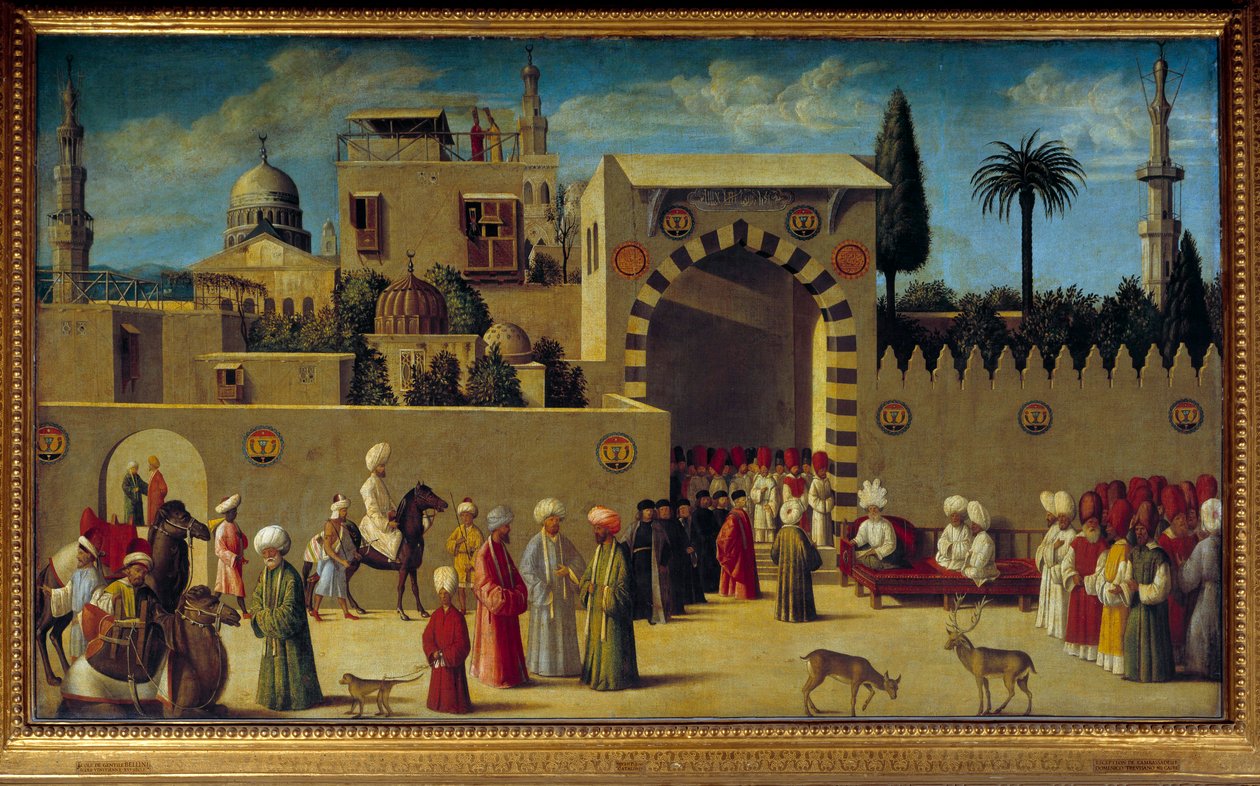 Audience benátského velvyslanectví v Damašku Malba benátské školy počátku 16. století. Slunce 1,75x2,01 m od Venetian School