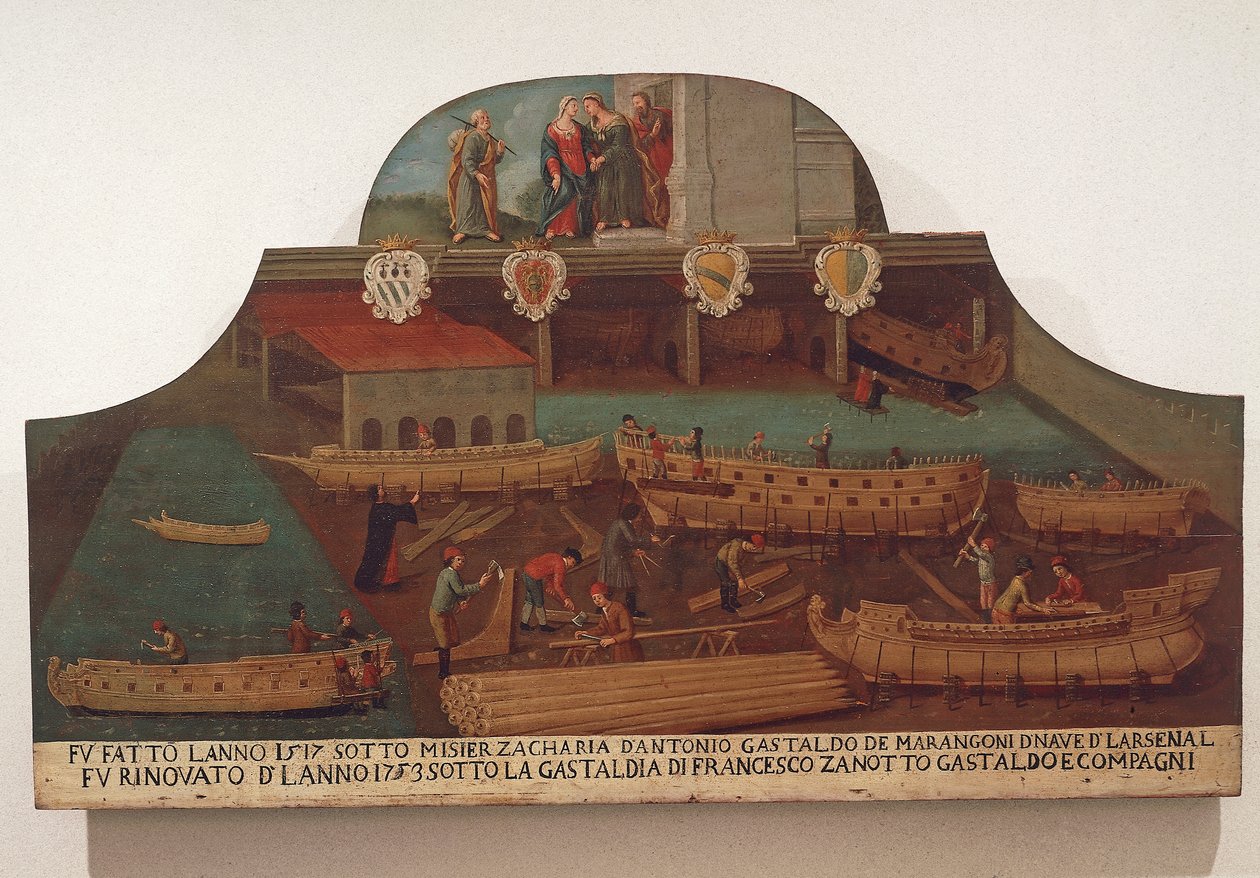 Vývěsní štít cechu lodních tesařů v benátském Arsenale od Venetian School