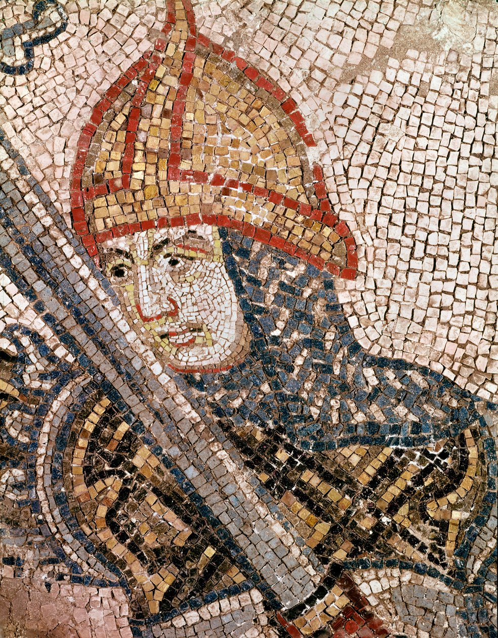Hlava vojáka (detail mozaiky od Veneto Byzantine School