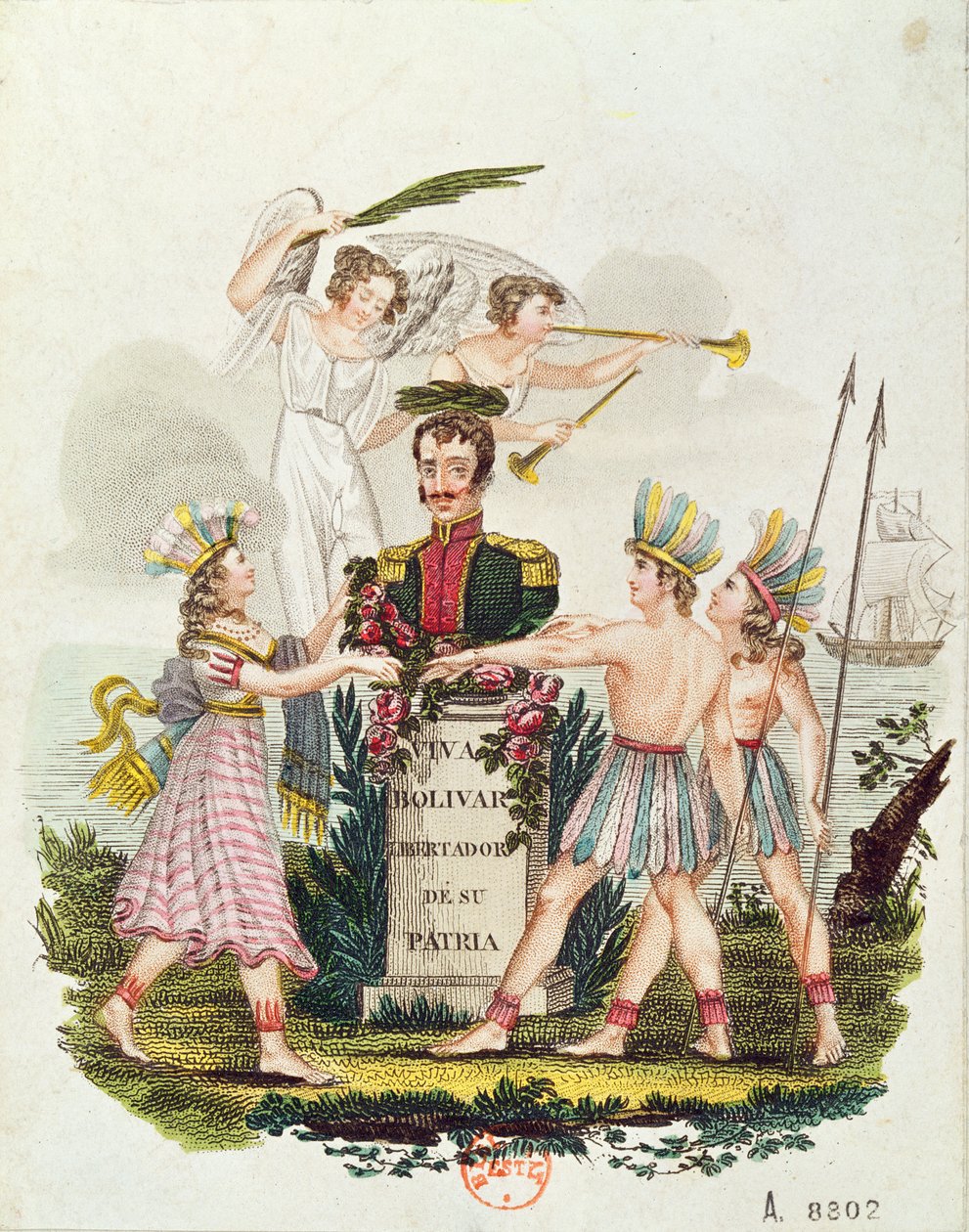Populární snímky vychvalující Bolivar, kolem roku 1840 od Venezuelan School