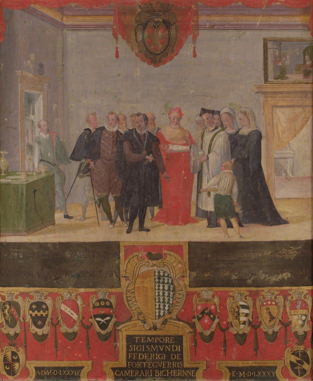 Křest Cosima II de Medici 1589 od Ventura di Arcangelo Salimbeni