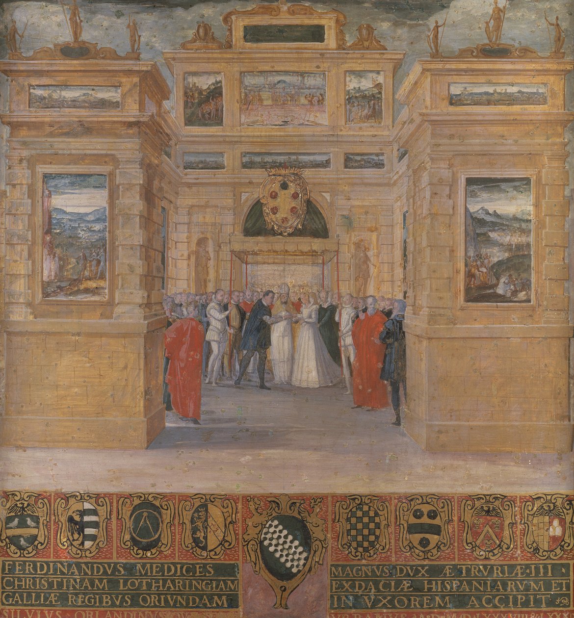 Svatba velkovévody Ferdinanda I. de Medici s Kristýnou Lotrinskou od Ventura di Arcangelo Salimbeni