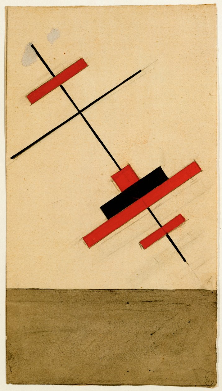 Slavnostní dekorace pro Vitebsk (kvaš, indická tuš na papíře) od Vera Ermolaeva