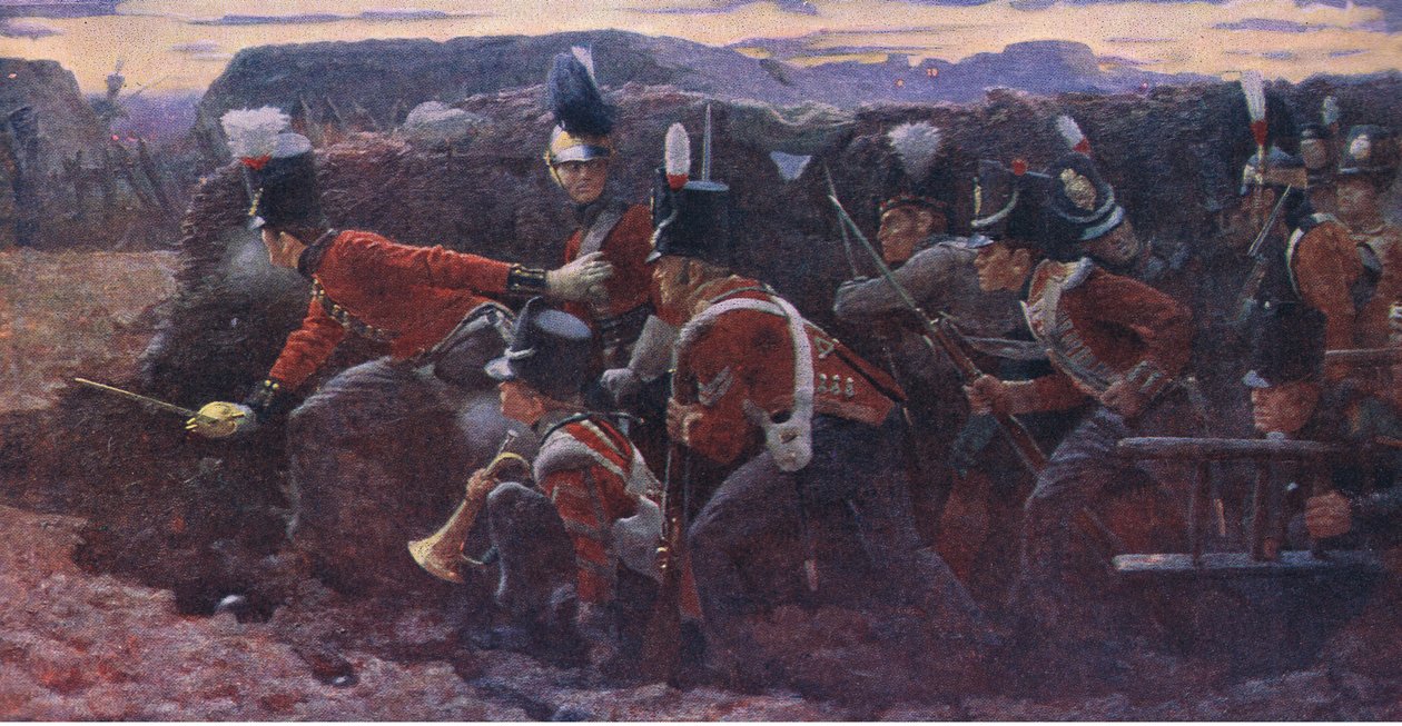 Opuštěná naděje v Badajosu, ilustrace z Cassells History of England, 1900s od Vereker Monteith Hamilton