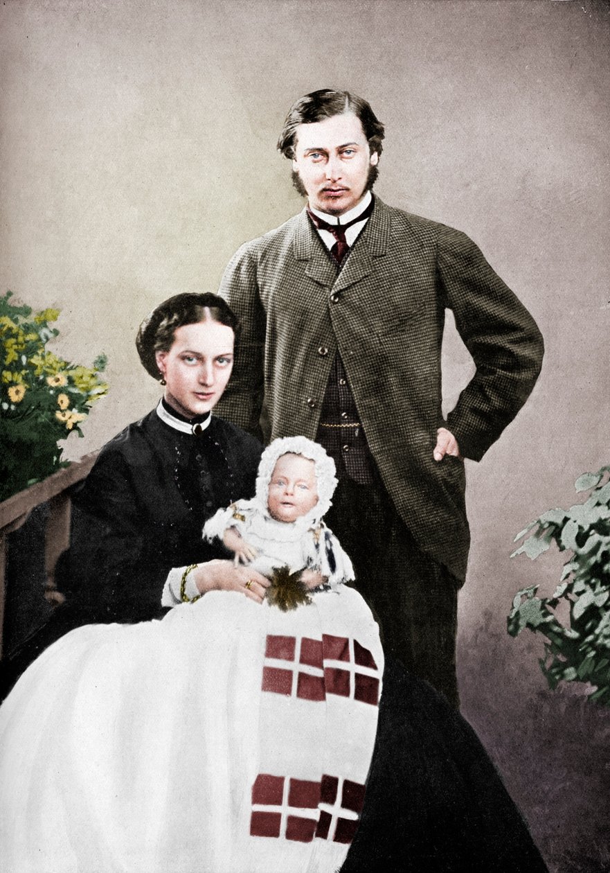 Princ a princezna z Walesu s malým princem Albertem Victorem, 1864 1910 od Vernon Heath