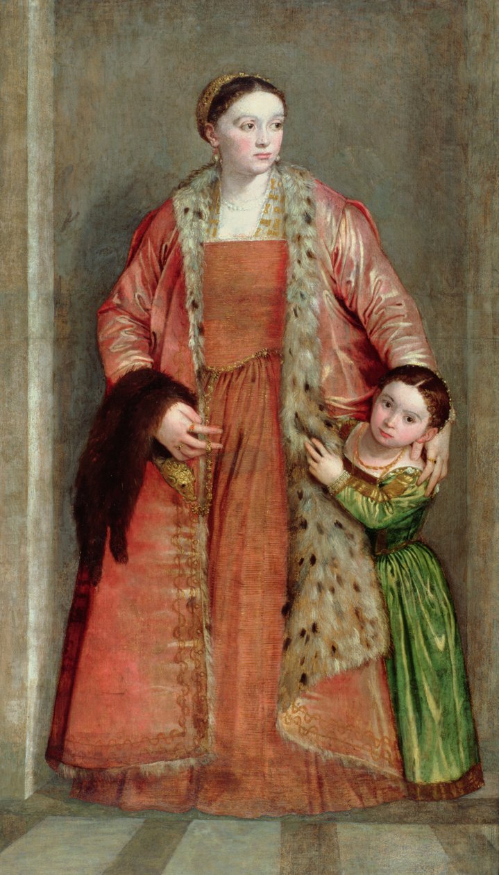 Portrét hraběnky Livie da Porto Thiene a její dcery Portie, kolem roku 1551 od Paolo Veronese