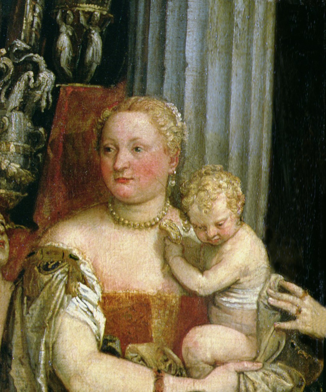 Večeře v Emauzích olej na plátně pozměněný detail z 108514 od Paolo Veronese