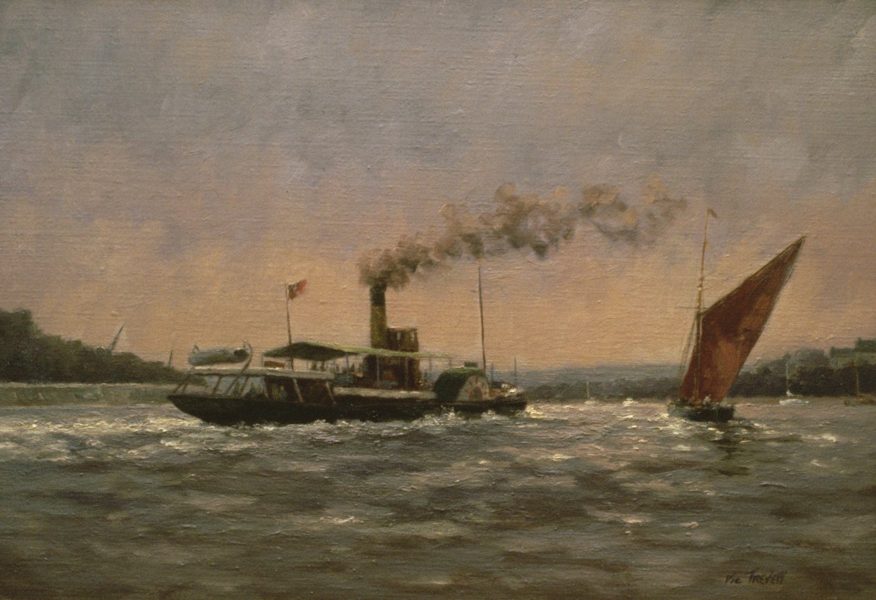 Minulost na Medway (s obnoveným kolesovým parníkem, Kingswear Castle) od Vic Trevett