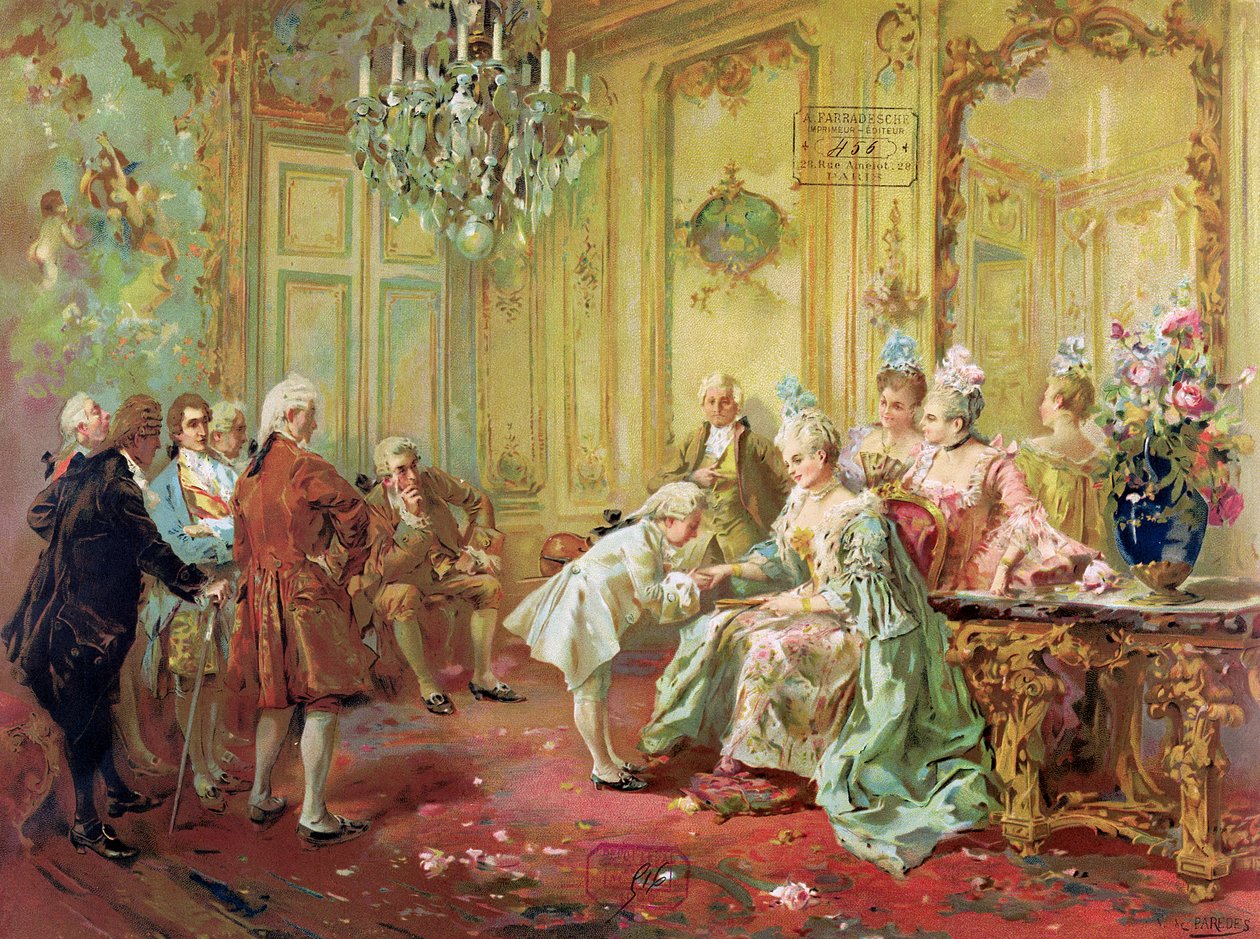 Prezentace mladého Mozarta Mme de Pompadour ve Versailles v roce 1763 od Vicente de Paredes