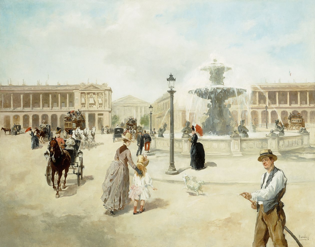 Place de la Concorde (olej na palubě) od Vicente de Paredes