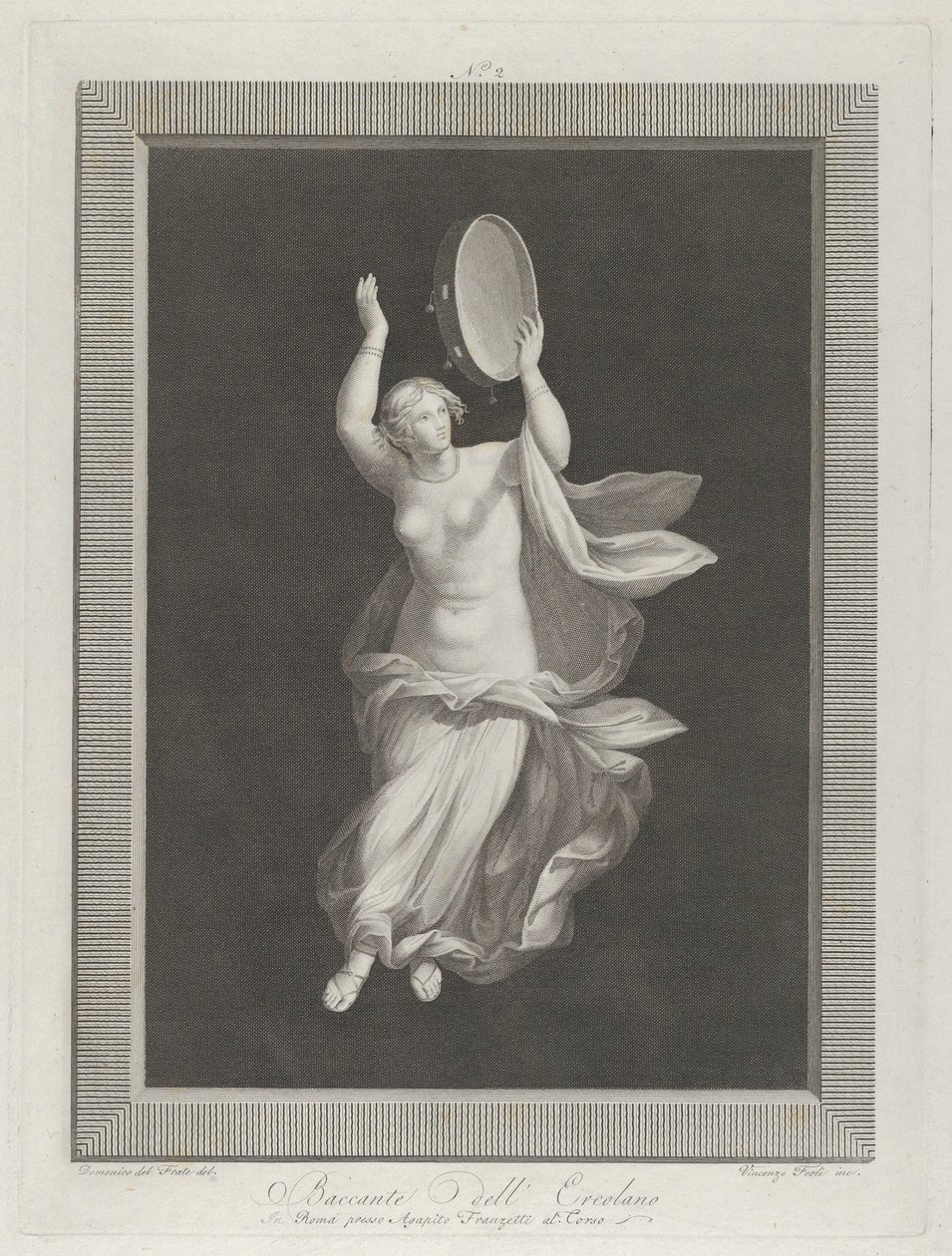 Částečně nahá bacchante hrající na tamburínu, ca. 1795-1820 od Vicenzo Feoli
