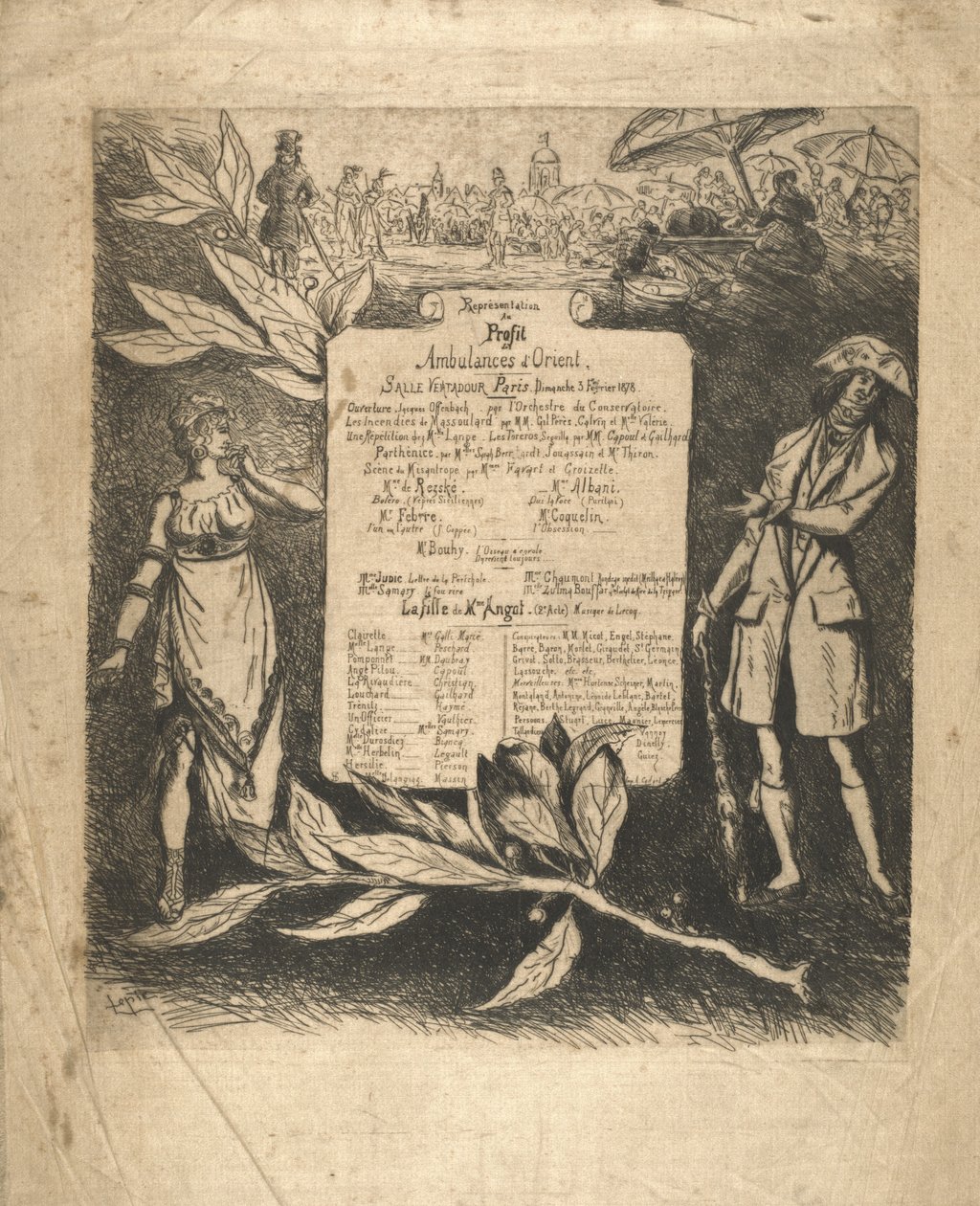 Program představení 3. února 1878, Salle Ventadour od Vicomte Ludovic Lepic